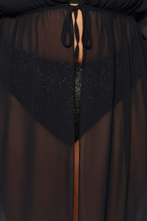Прозрачна черна рокля с бански